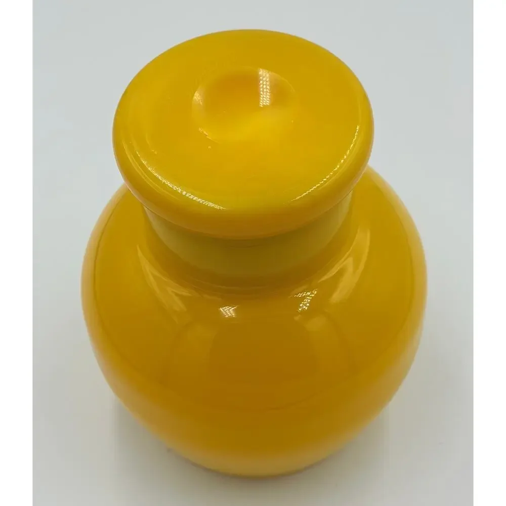 Erik Höglund Scandinavian Polished Yellow Art Glass Bulbous Vase MCM #H1682/160